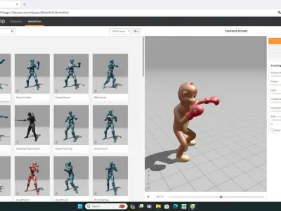 Boxing Monkey Animal Animated  Low-poly 3D model