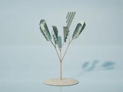Conceptual shrub S1Av1  Low-poly 3D model