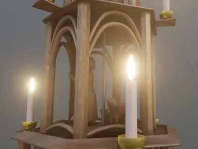 Christmas Pyramid Version 2 Low-poly 3D model