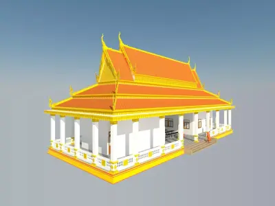 khmer architecture Low-poly 3D model