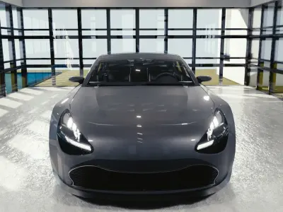 BLENDER EEVEE Brandless Extended Wheelbase 4 door coupe Low-poly 3D model