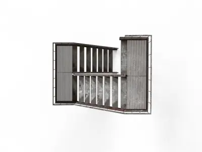 Industrial Stairs - Game Ready - Fully Modular - Low-poly 3D model