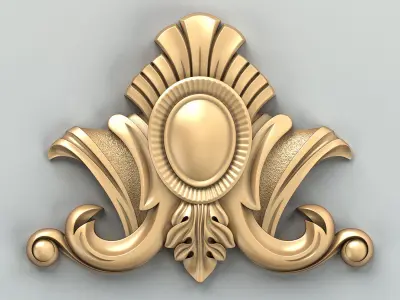 Carved decor central 041 3D model