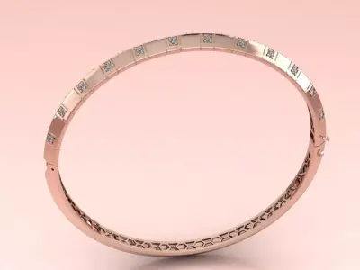 The Noir Bangle Bracelet jewelry 3D model - for Her 3D print model