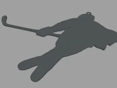 Hockey Key Ring Chain 03 3D print model