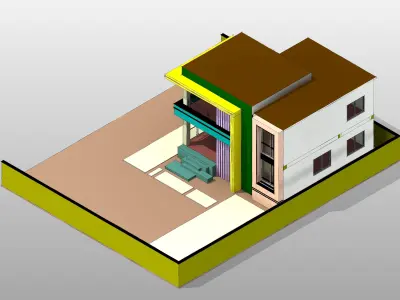 Duplex Villa 225 Sq Meters  Revit model 3D model
