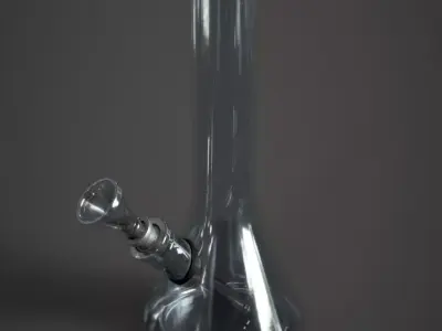 Glass Bong Low-poly 3D model