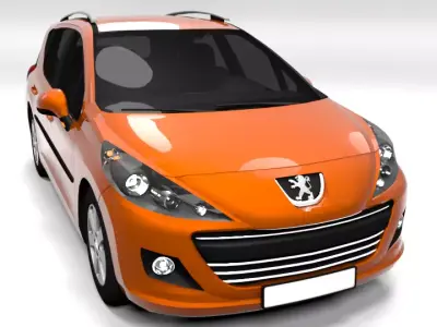 PEUGEOT 207 SW FACELIFT LOWPOLY Low-poly 3D model
