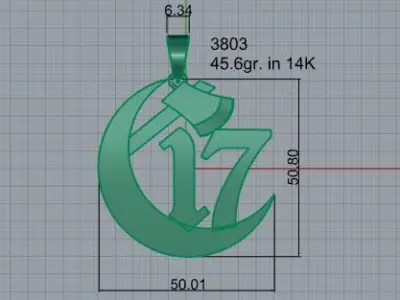 17 Number Pendant 3803 3D print model
