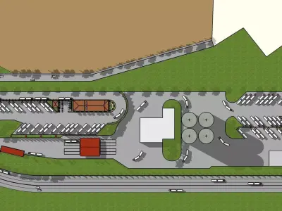 Layout for Cement plant entrance 3D model