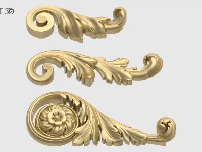 Mini Set Acanthus Leaves 3D print model