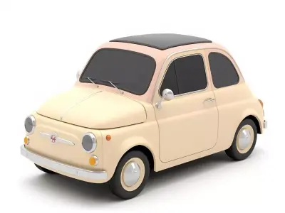Pastel Cartoon Family Car 3D Model Low-poly 3D model