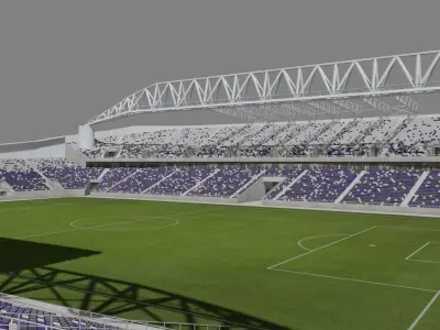 Bloomfield Stadium Tel-Aviv Israel Low-poly 3D model