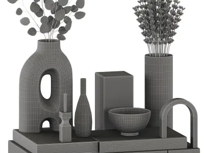 Decorative Set 08 Low-poly 3D model