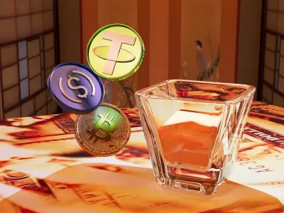 3D model of three cryptocurrency coins Free 3D model