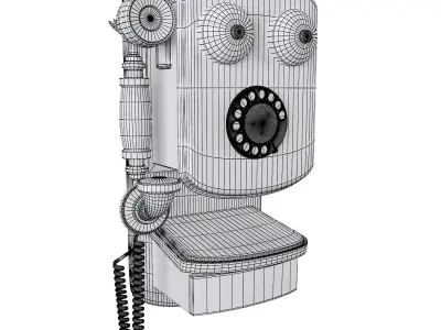 Vintage Wall Phone 3D model