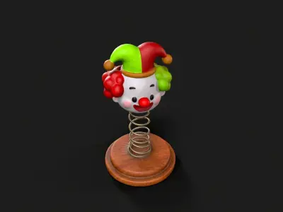 clown spring toy Low-poly 3D model