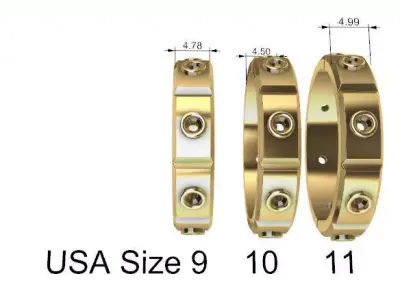 Modern Mens Engagement Wedding Band bezel set USA sz 9 10 11 3D print model