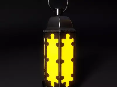 Retro lantern low poly 3d model 3D model