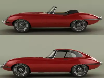 Jaguar E-type Coupe and Convertible 3D Model Pack