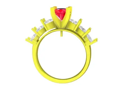 Luxury Crown Style Gemstone Ring 3D Model for Fine Jewelry 4804 3D print model