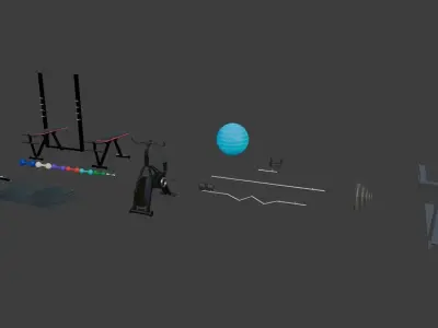 Gym Equipment 3D model buy