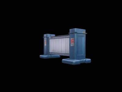 3d Model Metal Crowd Control Barrier 3D model
