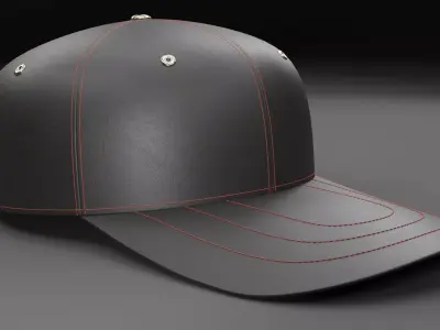 Leather cap 3D model