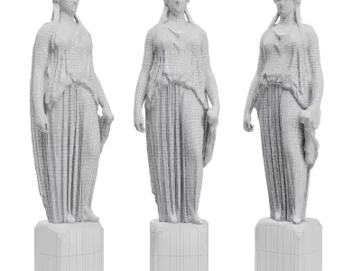 Caryatid of acropolis sculpture 3D model
