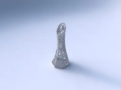 Vase squeezed and bent hexagon with dense organic lattice 3D print model