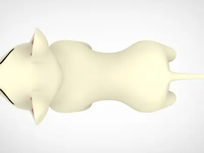 White Bull Terrier Low-poly 3D model