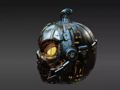 Halloween Fairy Home 3D Model Cyber Jack Pumpkin Two Model  3D model