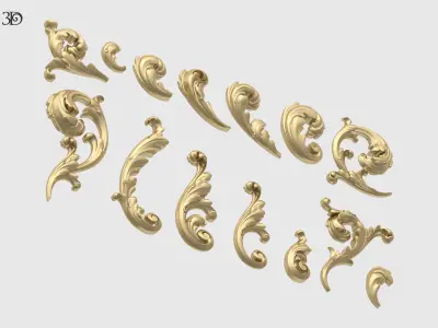 Acanthus Leaf Set 3D print model