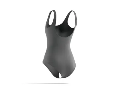 Beach Women Black Swimsuit - female sunbath swim bodysuit 3D model