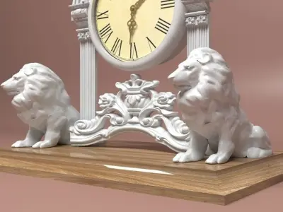 Lioned Clock 3D model