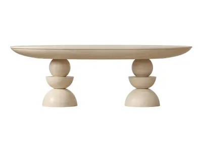Anthropologie Sonali Oval Double Pedestal Dining Table 3D model