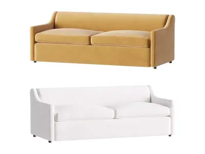 GREY PERFORMANCE FABRIC SLEEPER SOFA 3D model