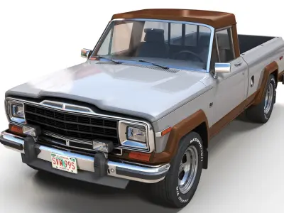 Jeep Gladiator J-10 pickup truck Low-poly 3D model