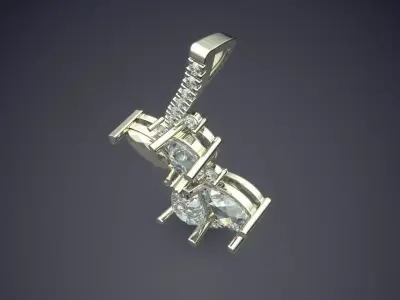 Luxury Pendant With Plenty Of Diamonds CAD 5100 3D print model