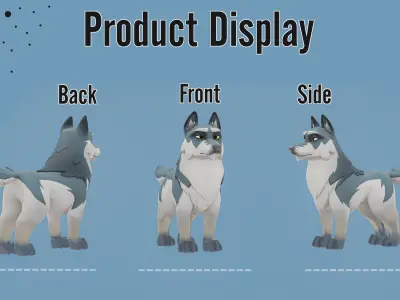 Dog  - Game Ready 3D model - UE4 Low-poly Low-poly 3D model