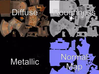 Baroque Chapel Interior model pack Low-poly 3D model