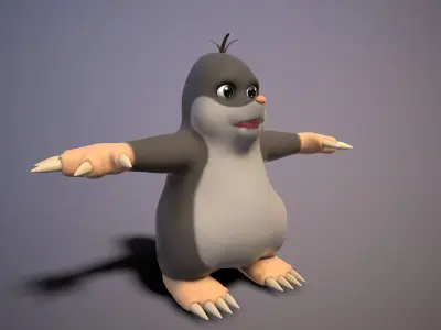 cartoon mole Low-poly 3D model