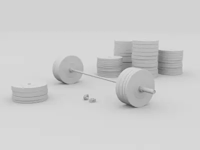 Olympic Weightlifting Barbell Crossfit 3D model