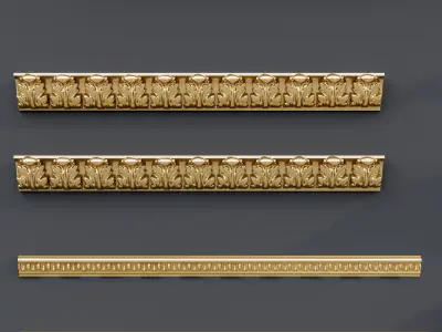 Classic carvings moldings and gypsum cornice 14 3D model