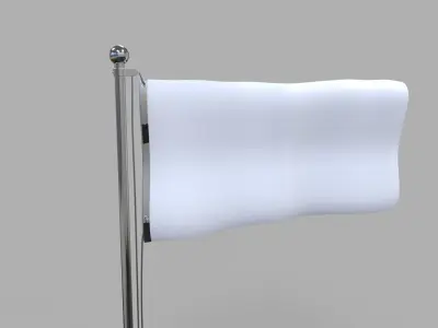 Flag with pole Free 3D model