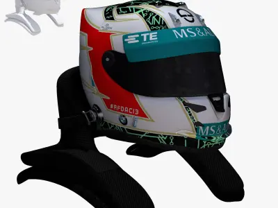 Da Costa helmet 2017 2018 Low-poly 3D model