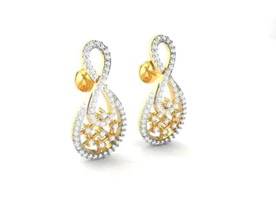 Women Solitaire Diamond Earring 3D print model buy