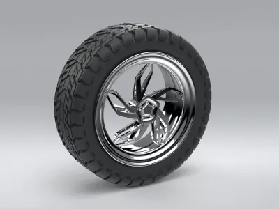 Rim and Tire 3D model from CGTrader