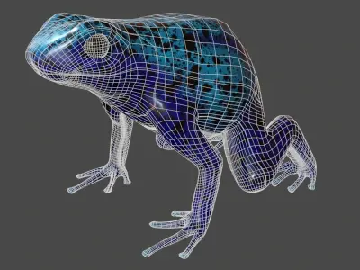 blue frog Dendrobates azureus pbr Low-poly 3D model