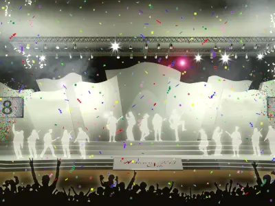 Abstract stage backdrop design V2 3D model